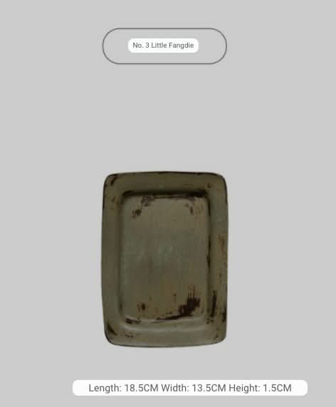 Oval brushed pottery dish wabi sabi sense retro salad plate with distressed finish.