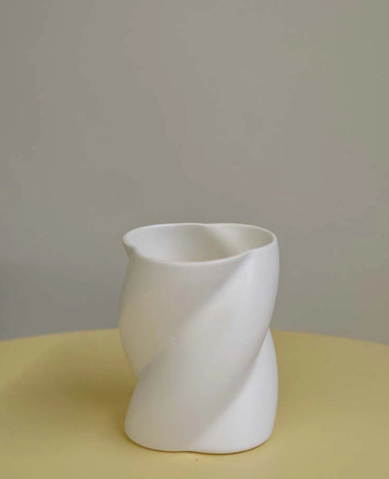 Nordic Twisted Spiral White Ceramic Vase - -