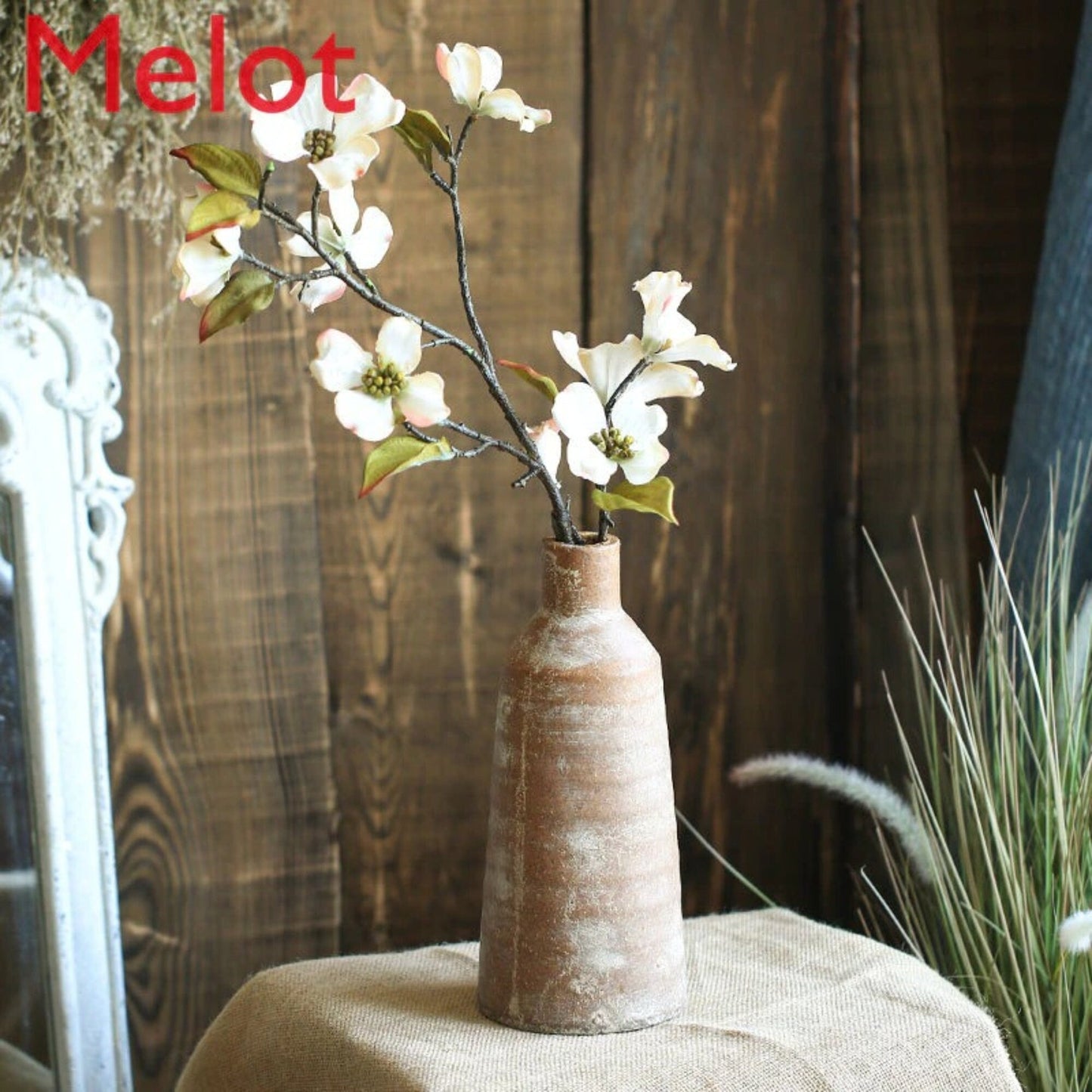 Old Textured Clay Flower Vase | Rustic, Farmhouse, Nordic, Scandinavian, Boho, Terracotta, Vases for Flowers, Flower Pots - -