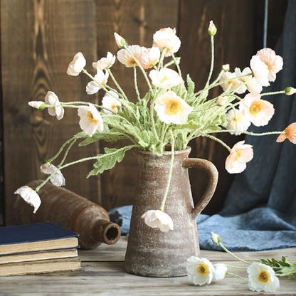 Old Textured Clay Flower Vase | Rustic, Farmhouse, Nordic, Scandinavian, Boho, Terracotta, Vases for Flowers, Flower Pots - -