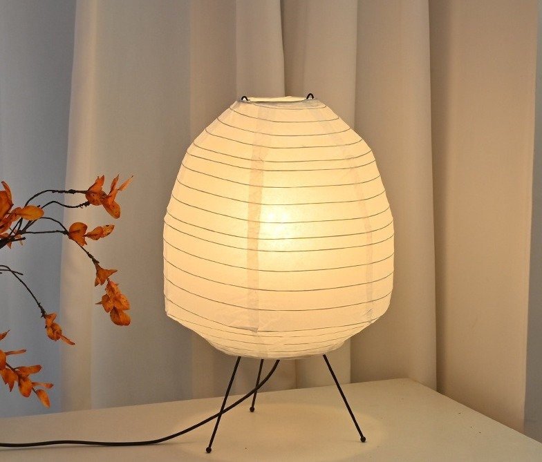 Paper Table Lamp, Irregular Polygon Shape | Mid Century Table Lamp, Asian, Japanese, Scandinavian, Desk Lamp, Bedside Light - -