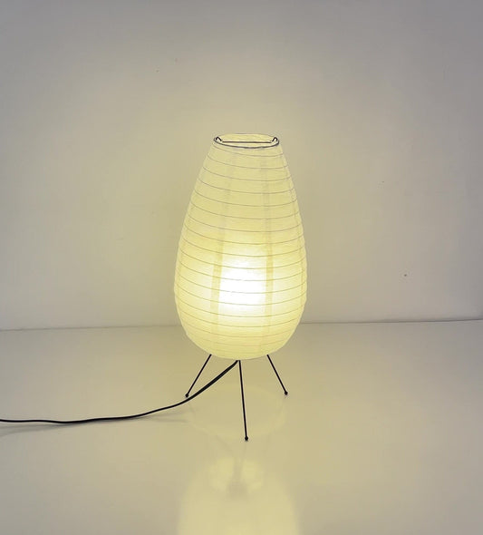 Paper Table Lamp Long Oval Lamp | Mid Century Table Lamp, Asian, Japanese, Scandinavian, Desk Lamp, Bedside Light - -