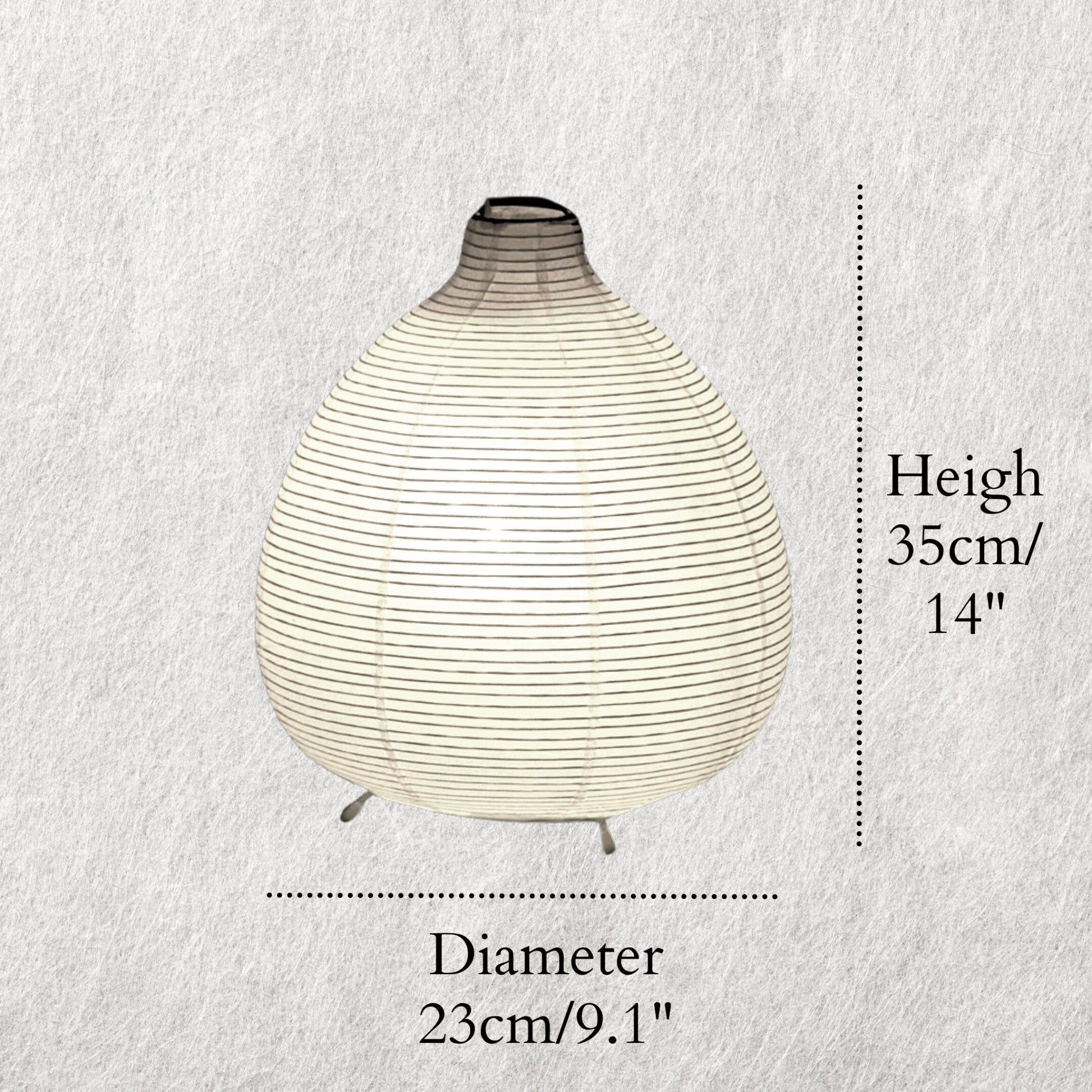 Paper Table Lamp With Tear Shape | Mid Century Table Lamp, Asian, Japanese, Scandinavian, Desk Lamp, Bedside Light - TABLE LAMP -