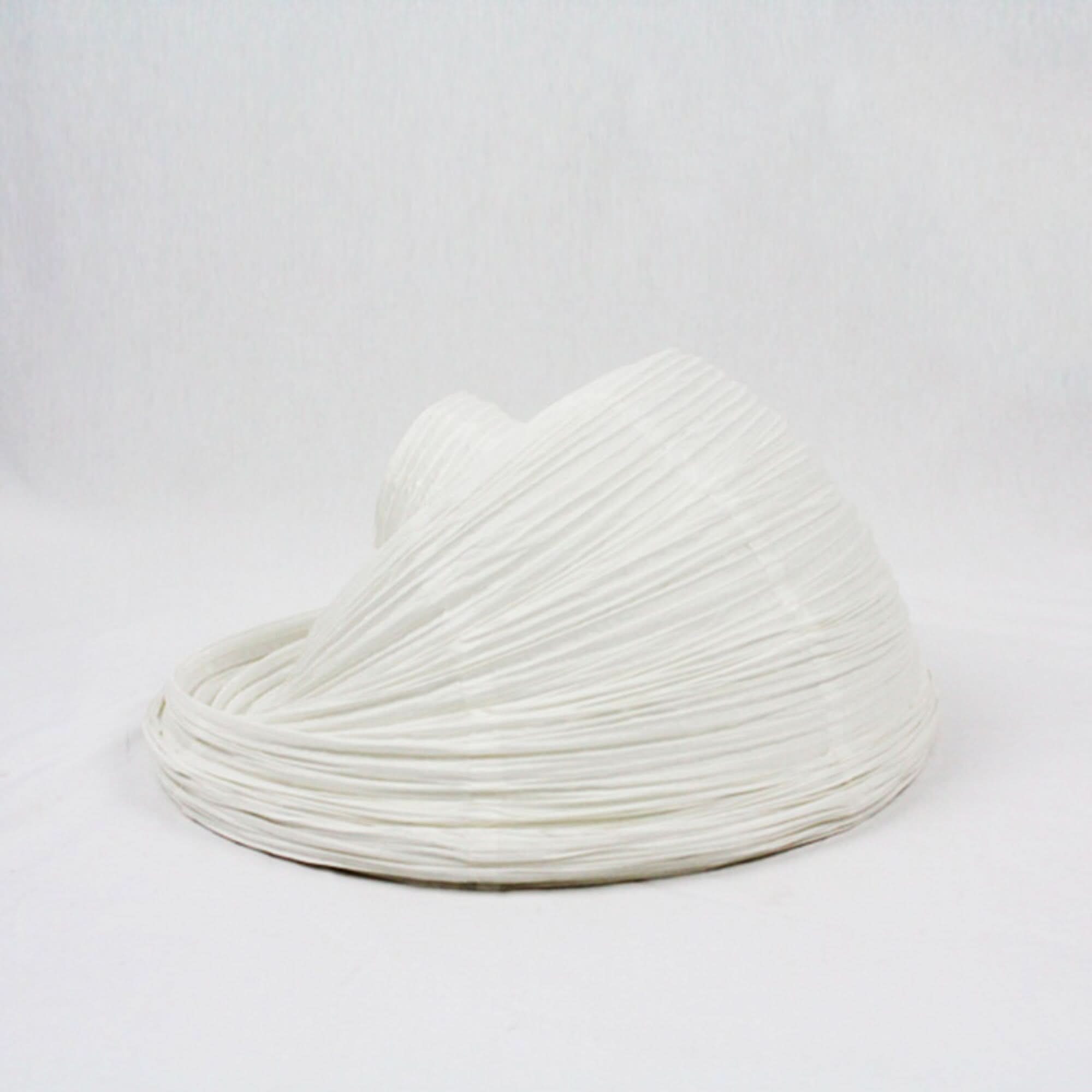 White paper table lamp with tear shape, mid-century style, ideal as desk or bedside light.