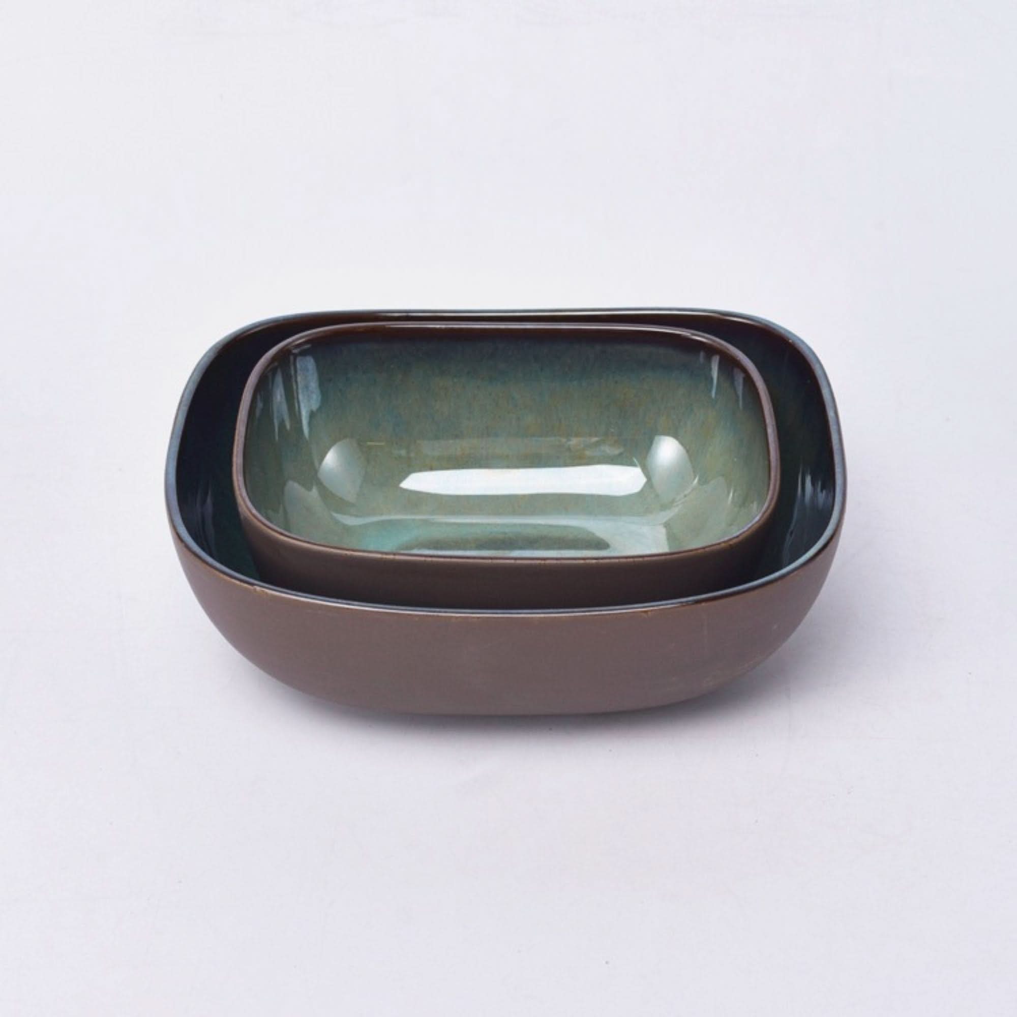 Gray Matt & Glaze Pasta Bowl set - rustic stoneware, perfect for Asian, Japanese, or Nordic dining.