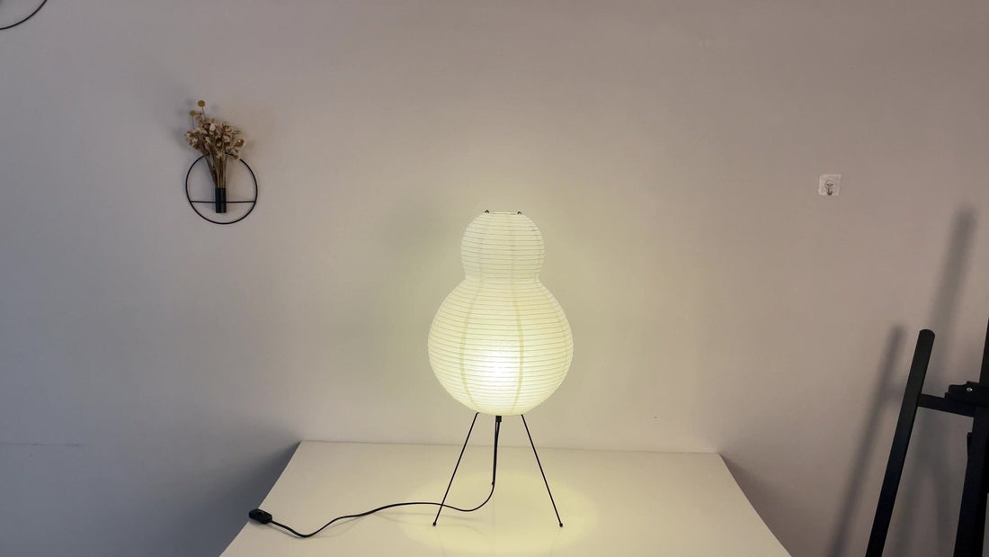 Pear Shape Floor Paper Lamp | Mid Century Floor Lamp, Asian, Japanese, Scandinavian, Danish, Modern, Wabi Sabi, Bedside Light - -