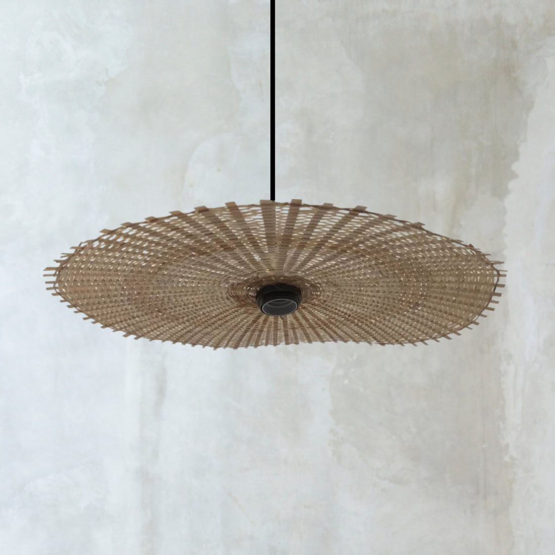 Rattan Lamp Shade with Hat Shape | Farmhose, Mid-Century, Boho, Hand-woven, Bamboo, Natural, Boho, Chandelier, Organic, Restaurant - Lighting Fixtures -