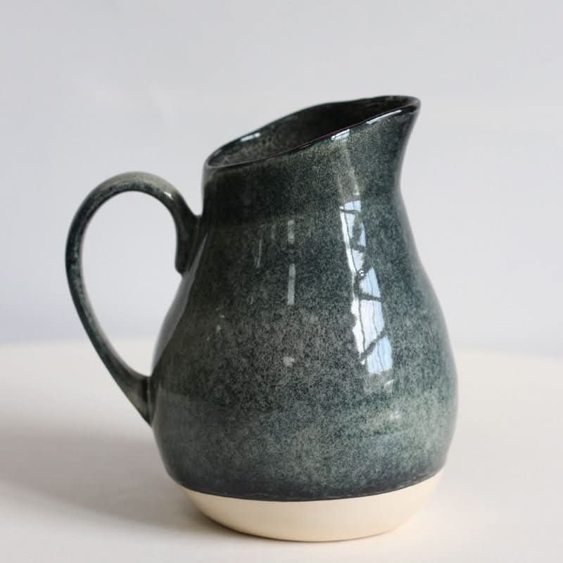 Retro Kiln-Changing Glaze Ceramic Super Large Milk Tank with speckled grey finish