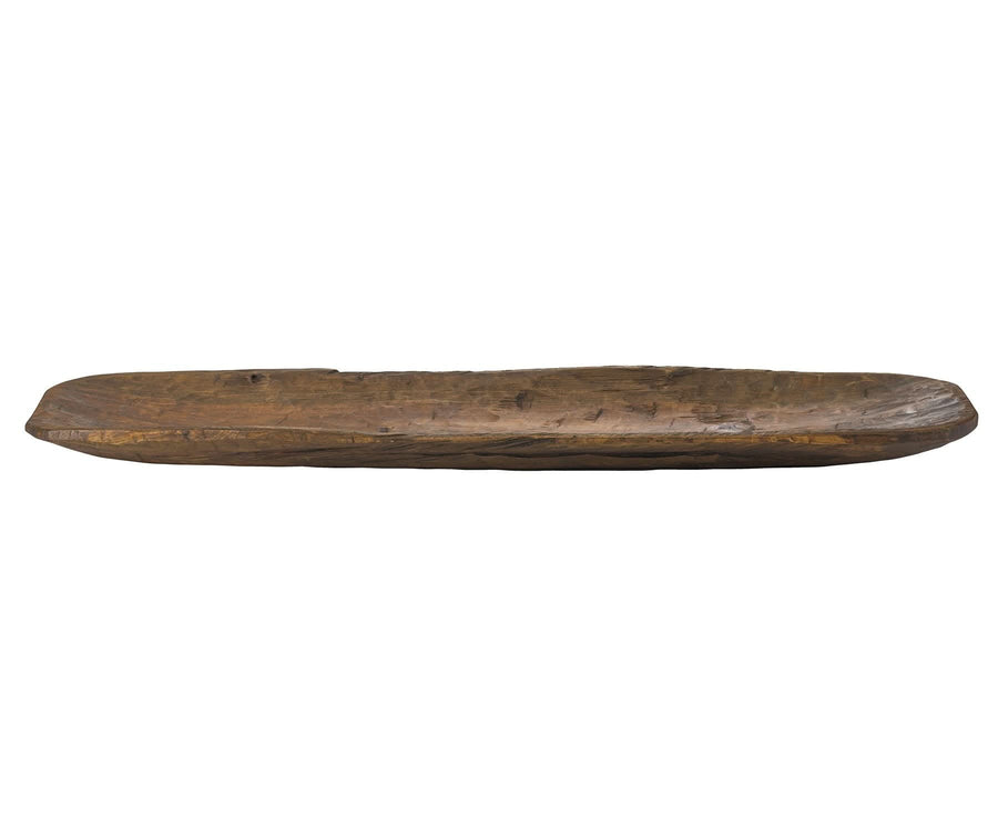 Rustic Brown and Natural Handcarved Wide Oval Centerpiece Bowl, distressed wood texture