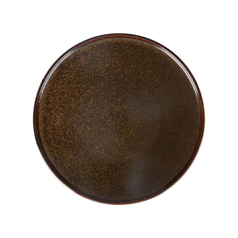 Rustic plate, brown speckled ceramic breakfast set, kitchen tableware, porcelain dinnerware.