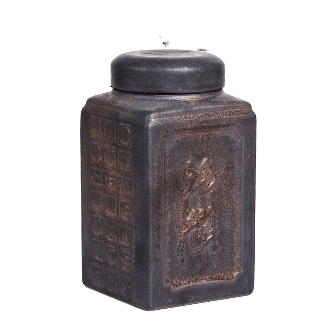 Rustic Traditional Chinese Ceramic Tea Can | Japanese, Storage Jar, Tea, Coffee, Sugar, Spices, Herbs, Ginger, Candy, Kitchen Organization - -