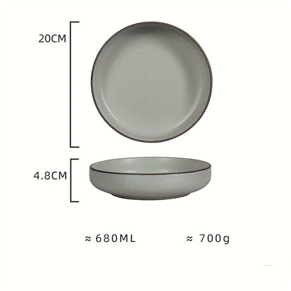 Shallow Plates With Earthy colors | Ceramic Dishes, Salad Bowl - -