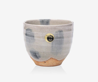 Shiraku-Yaki Tea Cup Imported From Japan With Ice Cracked Glaze 10.14oz | Ceramic Master Cup, Japanese Handmade, Personal Cup - -