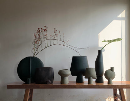 Small Ceramic Vase Black, Gray, Brown | Zen Decor, Ceramic Vase, Minimalist Vase Ceramic, - -