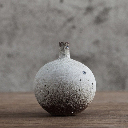 Speckled Gray Small Ceramic Vase | Vases for Pampas Grass, Rustic, Stoneware, Asian, Clay, Farmhouse - -