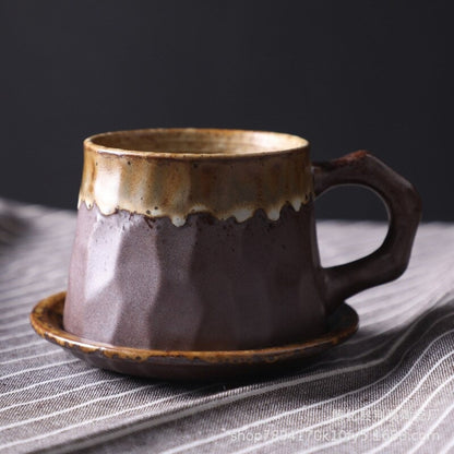 Stone Glazed Mug Look 10.14oz +Free Saucer | Ceramic Mug, Pottery Mug, Latte mug, Stoneware Mug, Ceramic Coffee Mug, Reactive Glaze - -