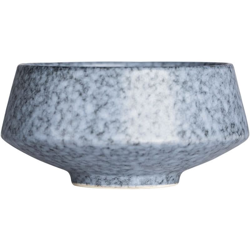 Mat speckled stoneware bowl 700ml, grey and white speckle texture