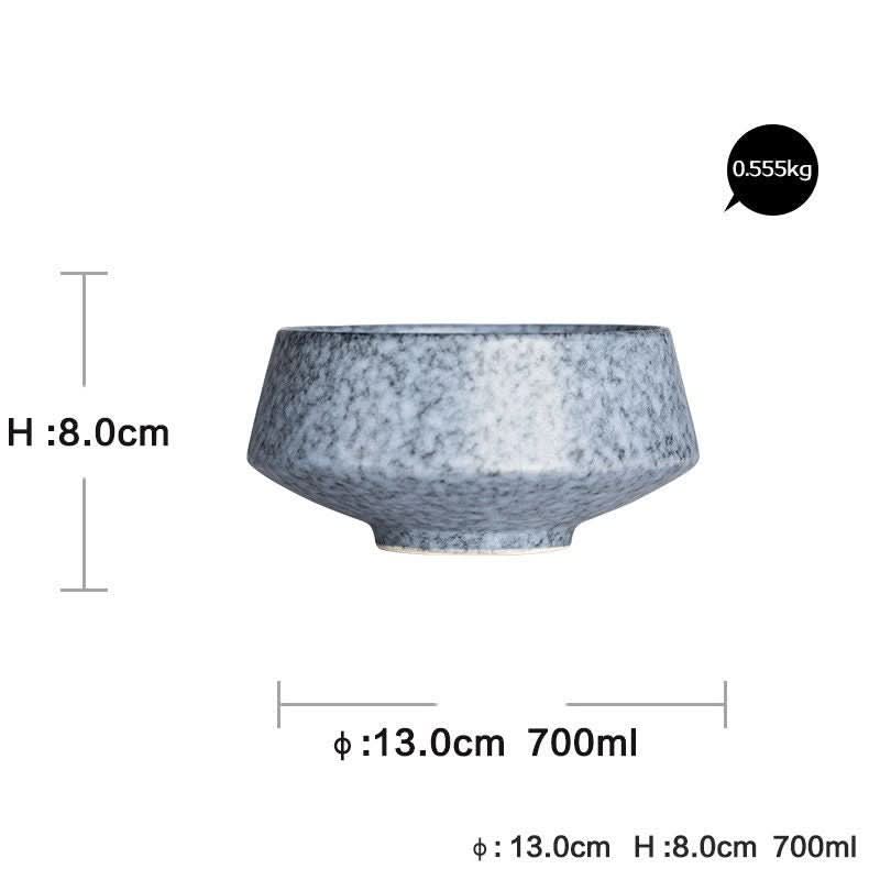 Speckled stoneware bowl (700ml) with a matte finish, H:8.0cm, D:13.0cm.