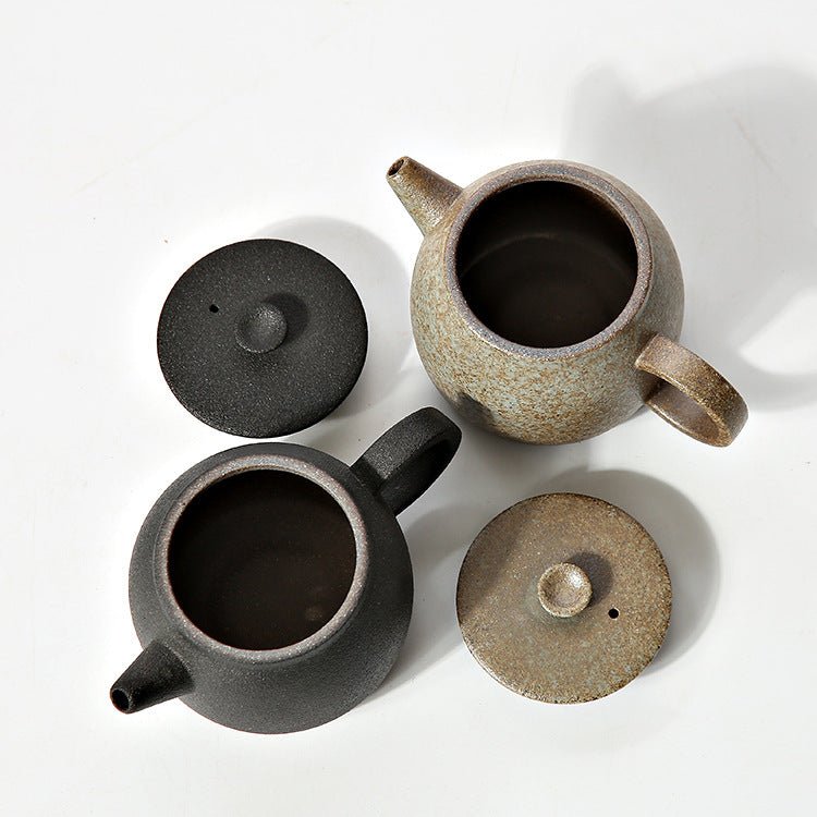 Stoneware teapot black pottery ceramic single pot - Kitchen -