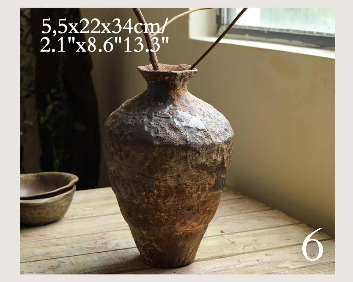 Wabi-Sabi Distressed Rustic Vases - -