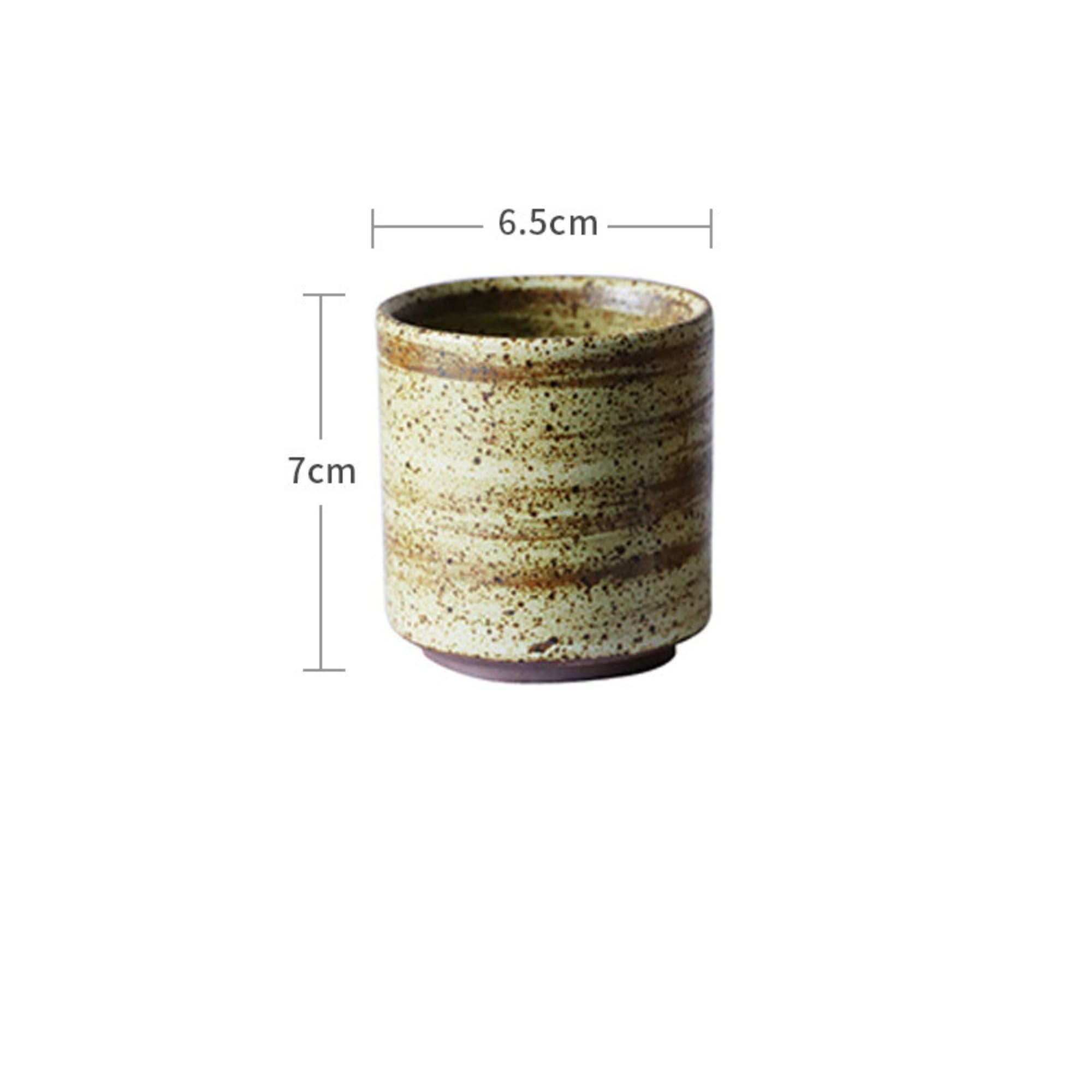 Rustic dinnerware cup, white and brown spiral glaze ceramic.