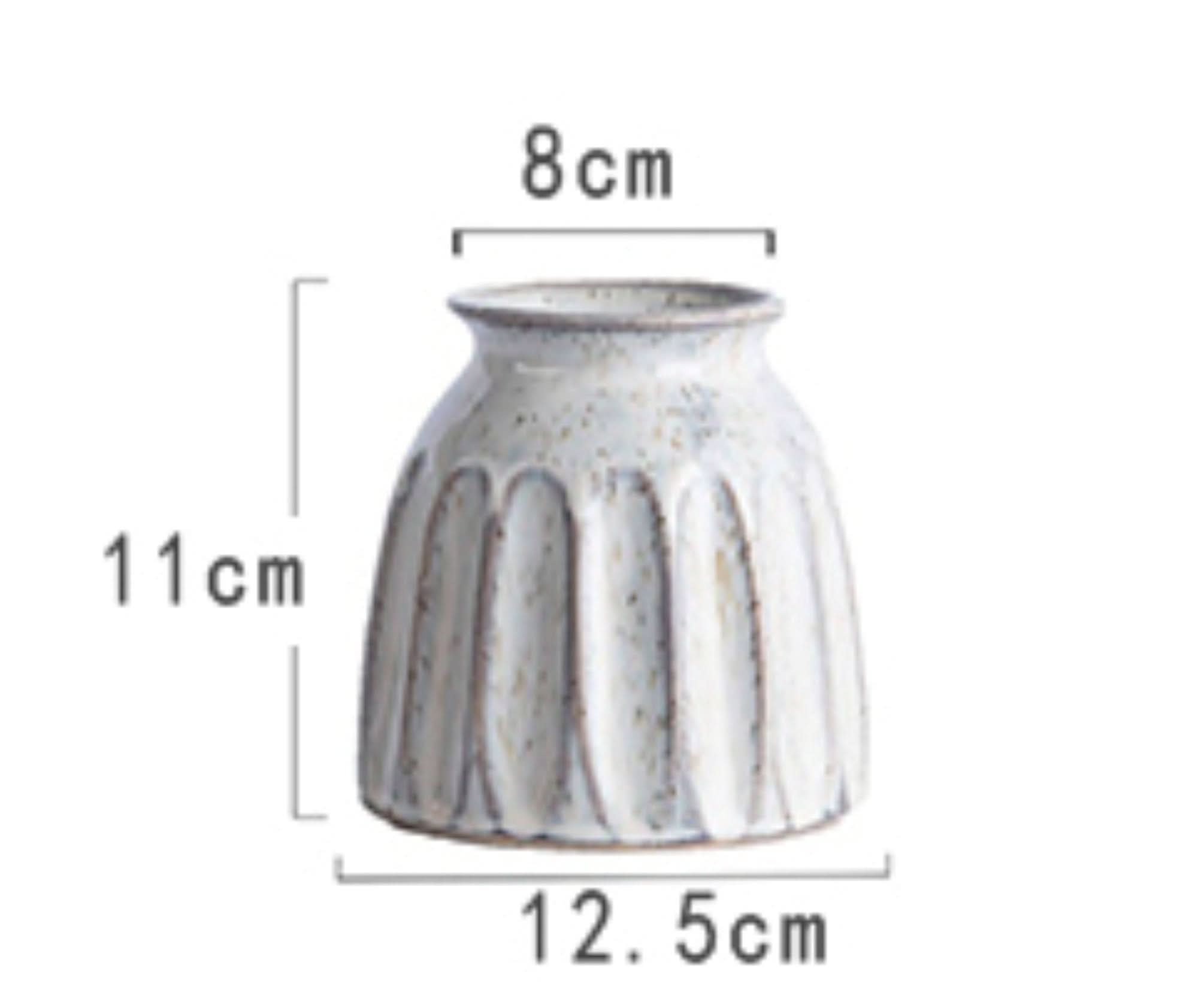 White Ceramic Small Vase, textured, speckled, home decor. 11cm H x 8cm W.