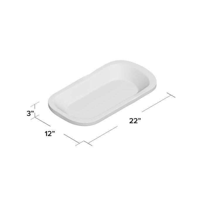 White wood dough decorative bowl, 22" L x 12" W x 3" H, for office & hotel decor.