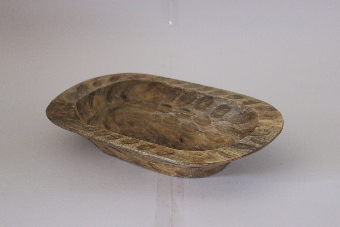 Wood Handicraft for Office and Hotels | Wood Dough Decorative Bowl - -