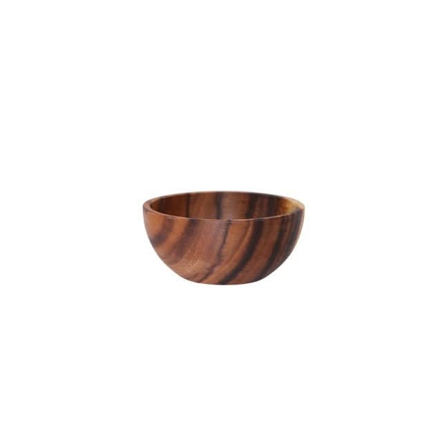 Wooden Bowl Acacia Wooden Bowl with rich brown grain, perfect for home decor.