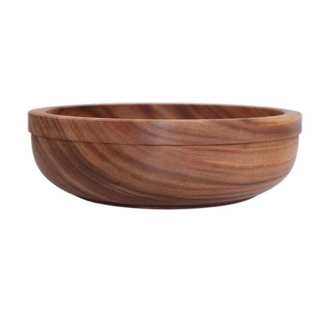 Acacia Wooden Bowl, natural wood grain texture, home decor.