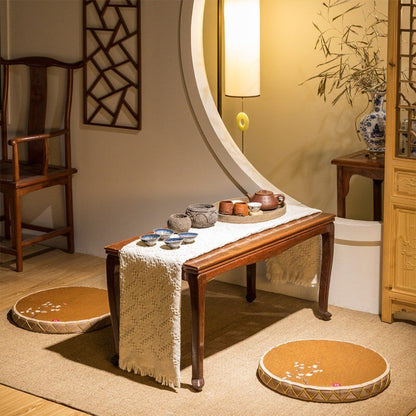 Zabuton Meditation Chair, Japanese Tatami Mat, Zabuton Straw Cushion - -
